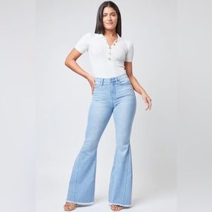 YMI Gigi high rise extreme flare jeans - light blue